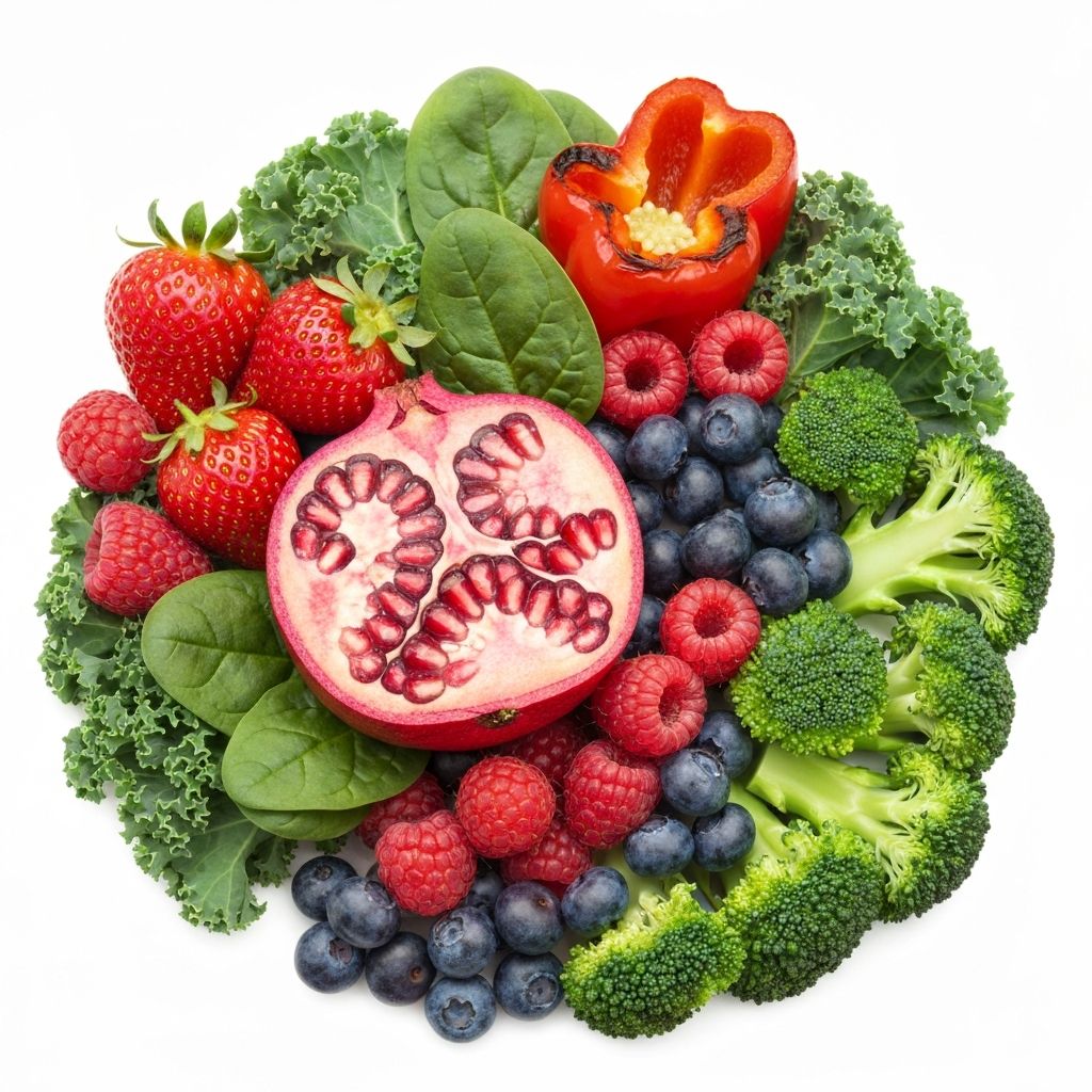 Colorful antioxidant-rich foods